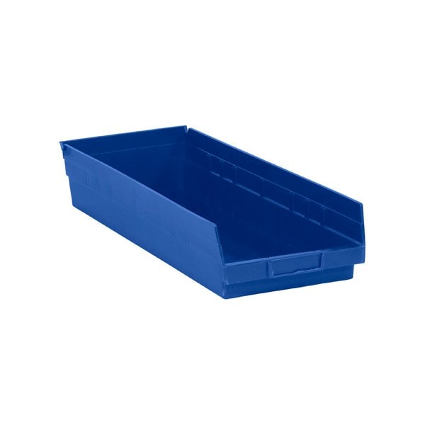 Bsc Preferred 23 5/8 x 8-3/8 x 4'' Blue Plastic Shelf Bin Boxes, 6PK BUY00015155 - main